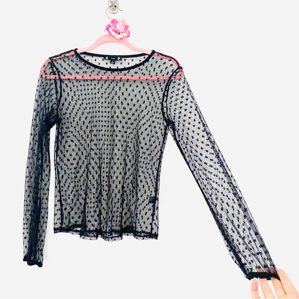 💕Sexy Black Sheer Blouse Camisole SZ L